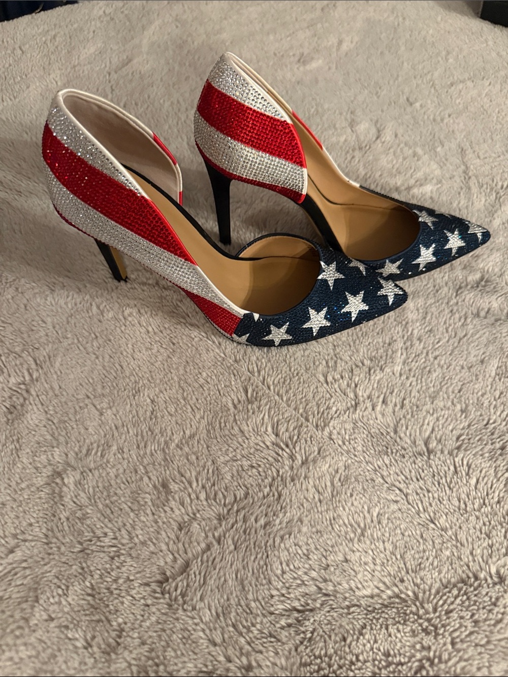 Patriotic Red, White & Blue Women's Pointed-Toe Heels